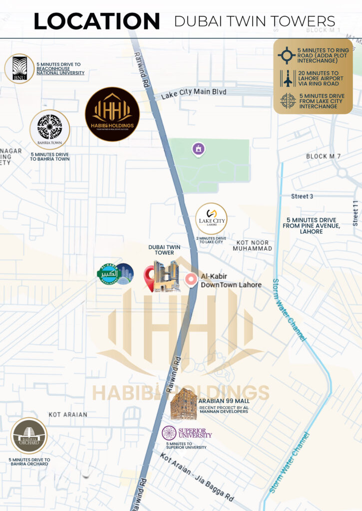 Dubai Twin Towers Lahore | Luxury Apartments & Commercial Investment Hub